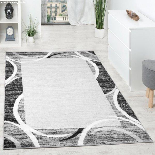 Szürke modern bordűrös szőnyeg rövid szálú design szőnyeg 120x170 cm