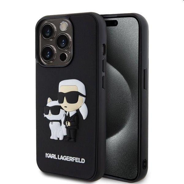 Karl Lagerfeld 3D Rubber Karl and Choupette tok Apple iPhone 13 Pro számára,
fekete