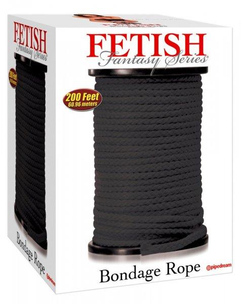 Fetish Shibari Bondage kötél - 60m (fekete)