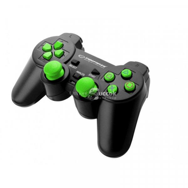 Esperanza Játékvezérlő PS2/PS3/PC USB Consair Fekete/Zöld