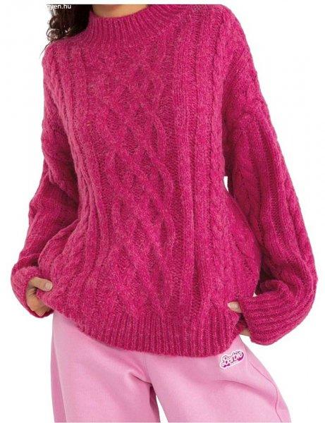Sötét rózsaszín kötött pulóver