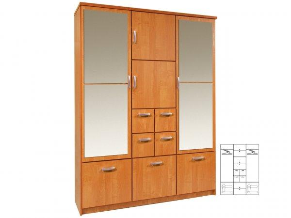NAP-Barcelona 150L tükrös előszoba bútor akasztós szekrényekkel, polcokkal