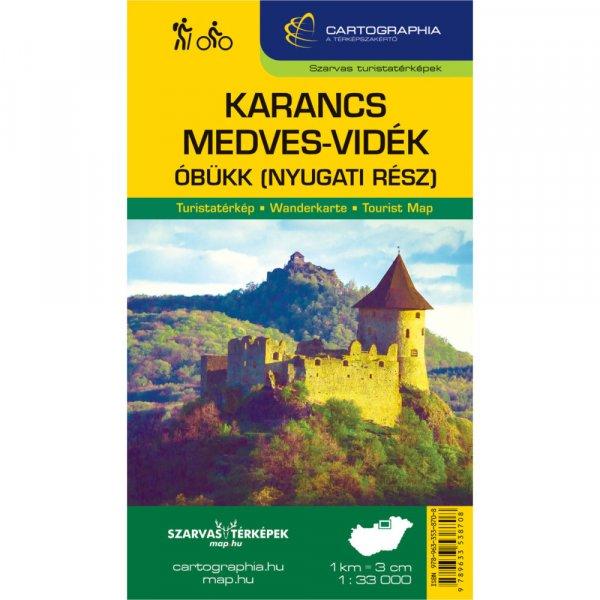 Karancs, Medves-vidék, Felső-Tarnai-dombság turistatérkép - Cartographia