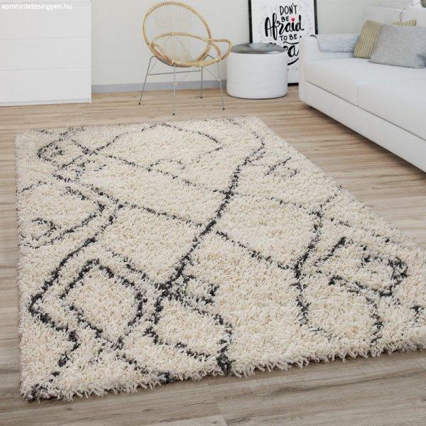 Shaggy szőnyeg nappaliba hálószobába bolyhos skandináv szőnyeg
krém-antracit 160x220 cm