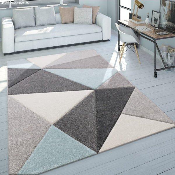 3D hatású design modern szőnyeg absztrakt pasztel - türkiz 80x300 cm