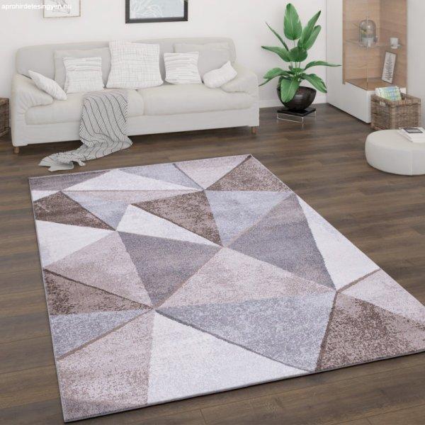Modern szőnyeg nappaliba geometria mintával rövid szálú - bézs 160x220 cm