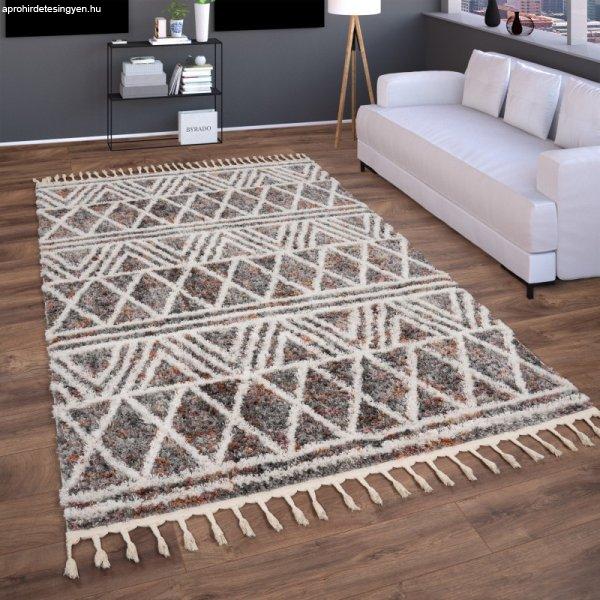 Shaggy szőnyeg rojtos skandináv szőnyeg nappaliba geometria mintás - színes
160x220 cm