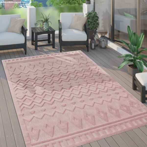 Skandináv 3D modern szőnyeg nappaliba teraszra rombusz mintás - pink 160x220
cm