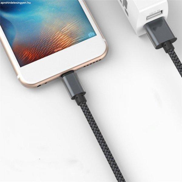 Extra strapabíró 1 méteres Lightning Iphone gyorstöltő és USB adatkábel -
Rose Gold