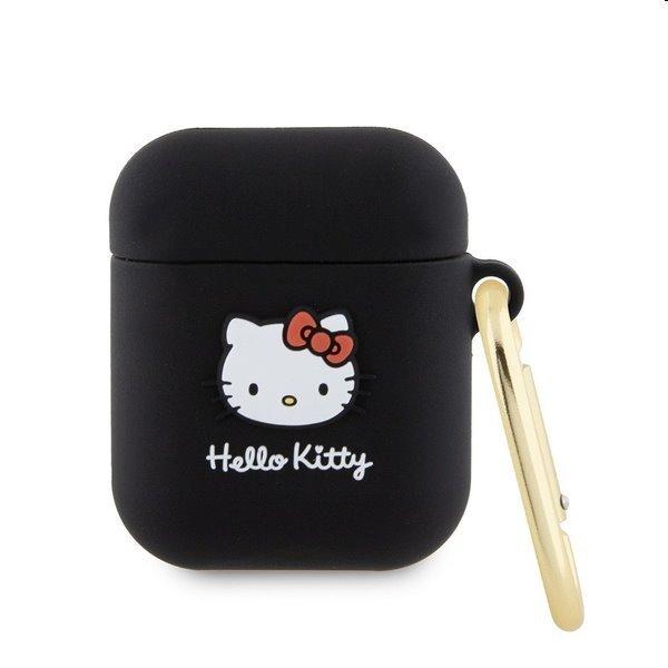 Hello Kitty Liquid Silicone 3D Kitty Head Logo tok Apple AirPods 1/2 számára,
fekete