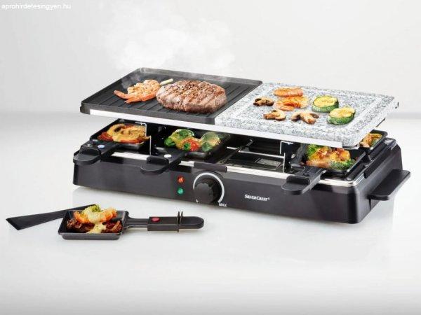 SilverCrest SRGS 1400W félkőlapos elektromos 8 személyes raclette grill,
raklett grillsütő