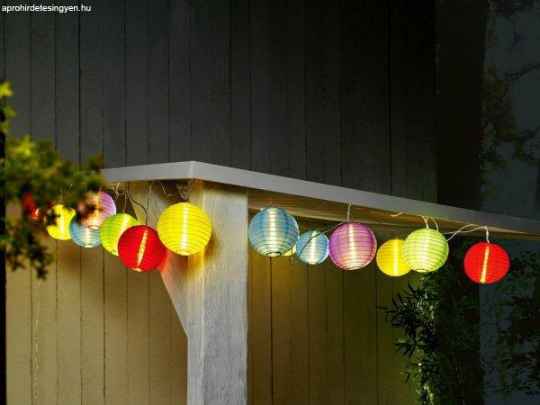 Livarno Home / Melinera ColorBall XXL hálózati 230V 17m 15 db x 15 cm LED
lampion füzér, kerti színes hangulatvilágítás, lámpafüzér 