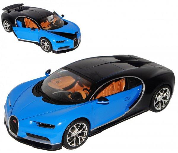Bburago Premium Edition 1/18 Bugatti Chiron 1:18, 24 cm kormányozható, kék -
fekete fém autó modell, nyitható ajtókkal és motorháztetővel