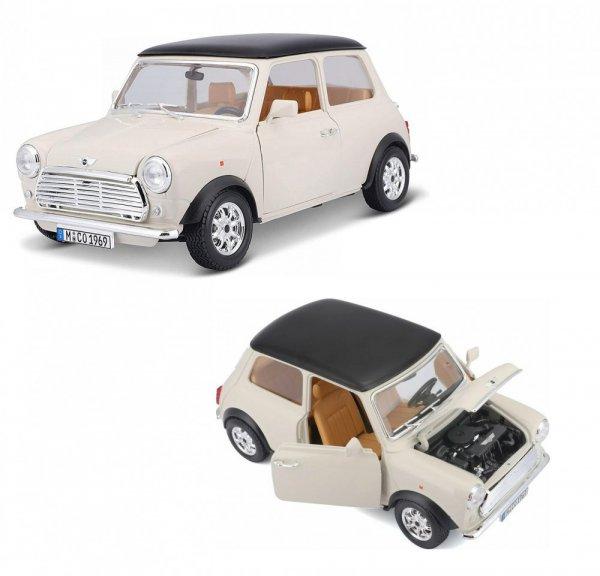 Bburago Premium Edition 1/18 Mini Cooper (1969 ) 17 cm kormányozható, fehér
(bézs) fém autó modell, nyitható ajtókkal és motorháztetővel