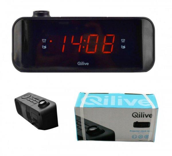 Qilive Q.1137 projektoros (kivetítős) rádiós ébresztőóra, óra és AM /
FM rádió, kivetítővel