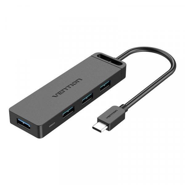USB 3.0 4 portos hub USB-C-vel és USB 3.0 csatlakozóval, TGKBB 0,15 m-es
hálózati adapterrel, fekete