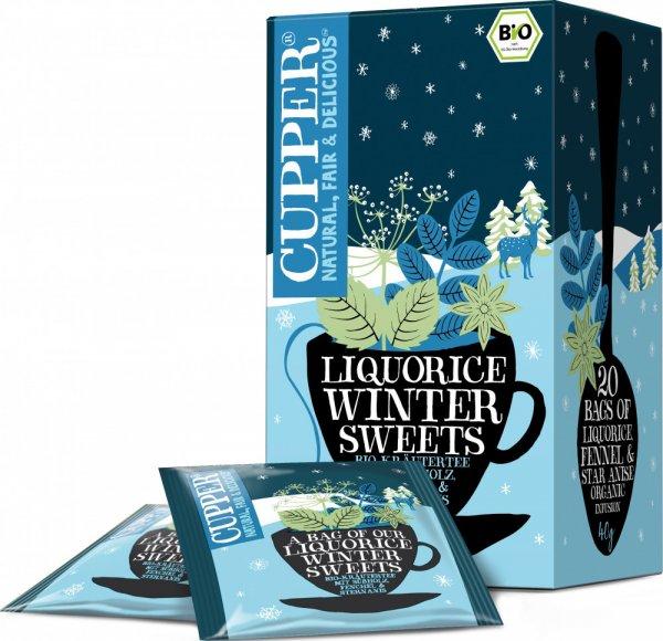 Cupper bio liquorice winter sweets téli édes ébredés tea xmas limited
edition 40 g
