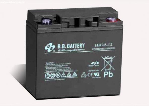 B.B. Battery 12V 22Ah HighRate Zárt gondozás mentes AGM akkumulátor (HR22-12
I1)