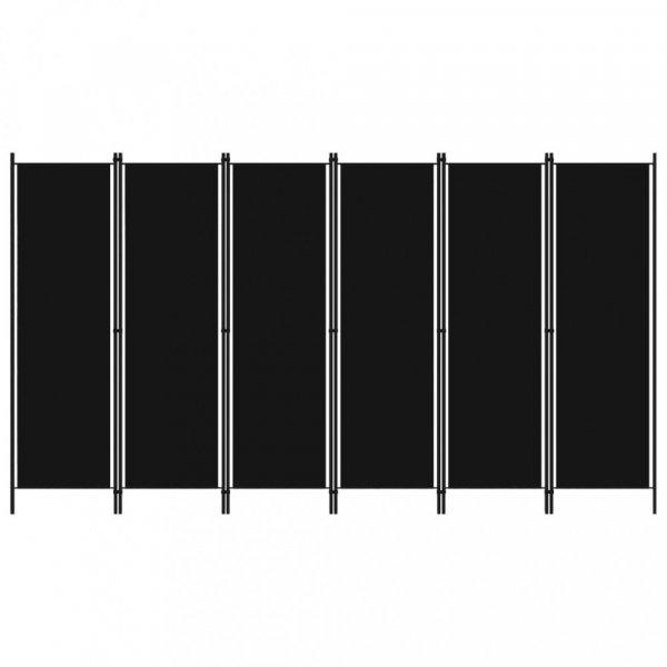 fekete 6 paneles paraván 300 x 180 cm