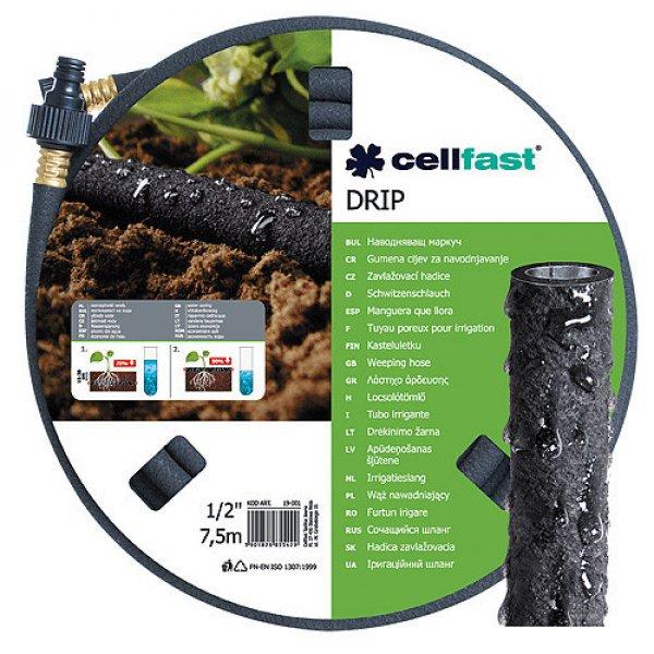 Tömlő Cellfast DRIP 1/2", L-07,5 m, szivárgó, kerti