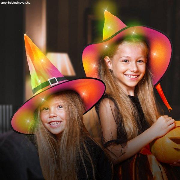 Halloween LED-es boszorkány kalap