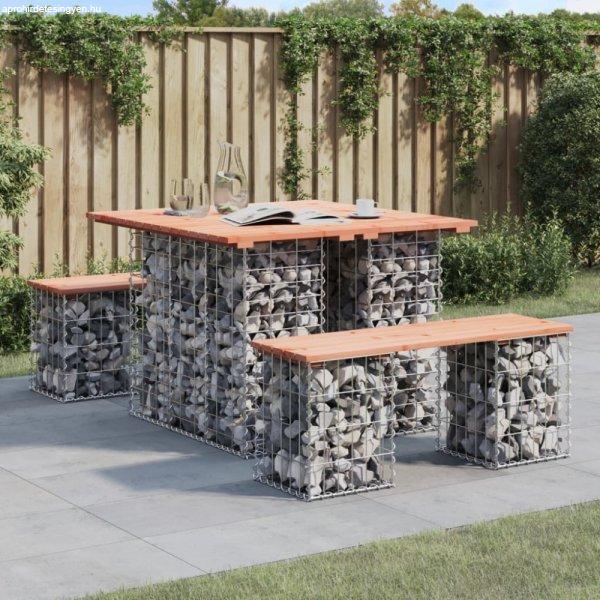 tömör duglászfenyő gabion kerti pad 100x102x72 cm