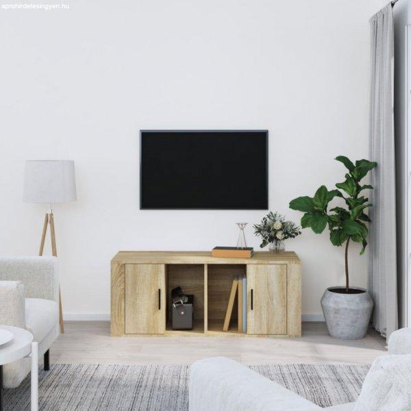 sonoma tölgyszínű szerelt fa TV-szekrény 100 x 35 x 40 cm