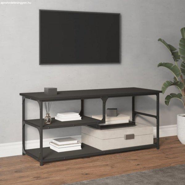 fekete szerelt fa és acél TV-szekrény 103 x 38 x 46,5 cm