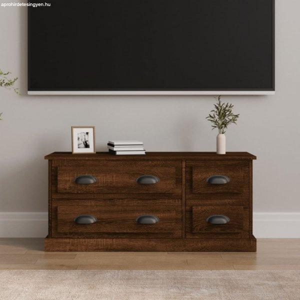 barna tölgyszínű szerelt fa TV-szekrény 100x35,5x45 cm