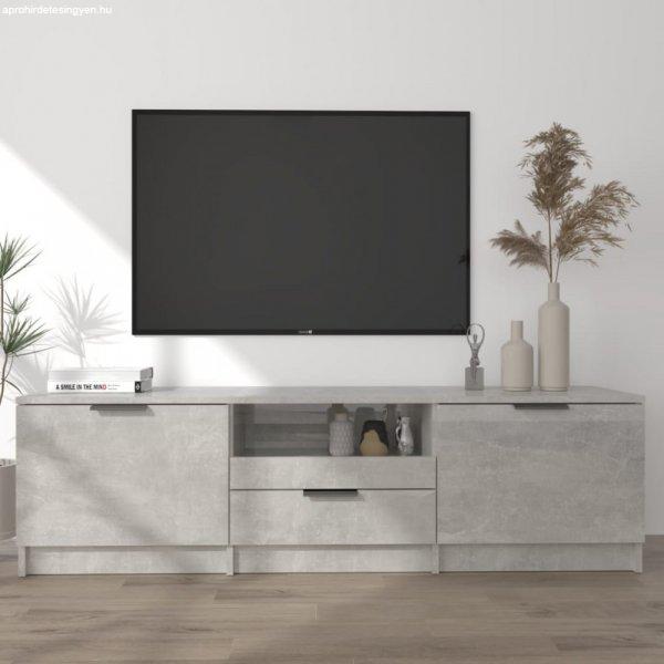 betonszürke szerelt fa TV-szekrény 140x35x40 cm