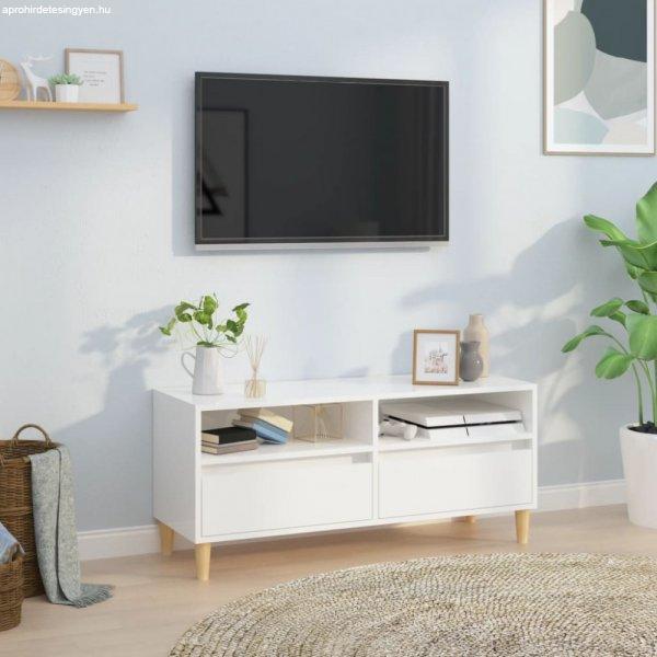 magasfényű fehér szerelt fa TV-szekrény 100 x 34,5 x 44,5 cm