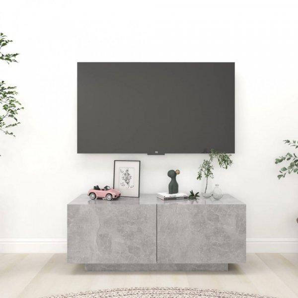 betonszürke forgácslap TV-szekrény 100 x 35 x 40 cm 