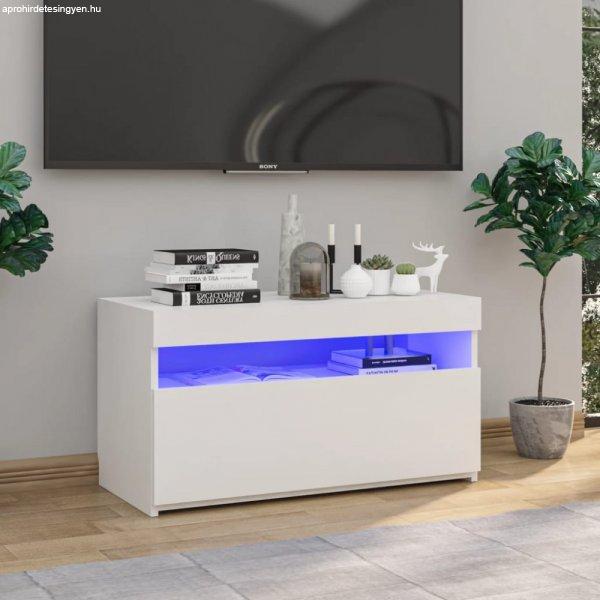 fehér TV-szekrény LED-világítással 75 x 35 x 40 cm