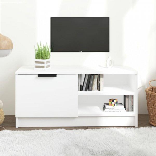 fehér szerelt fa TV-szekrény 80 x 35 x 36,5 cm