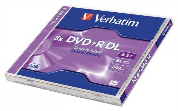 DVD+R lemez, kétrétegű, 8,5GB, 8x, 1 db, normál tok, VERBATIM "Double
Layer"