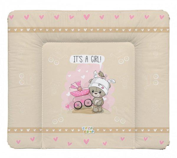 Babastar puha pelenkázó lap 85*75 cm - It's a girl ! maci babakocsi bézs
