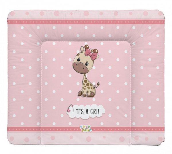 Babastar puha pelenkázó lap 85*75 cm - It's a girl ! zsiráf rózsaszín 