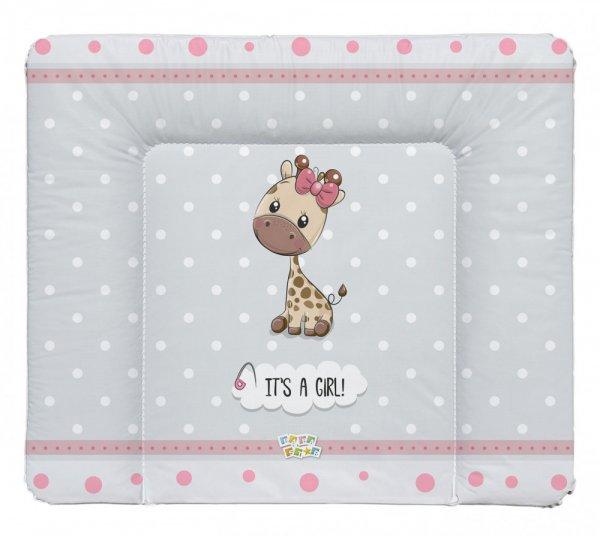 Babastar puha pelenkázó lap 85*75 cm - It's a girl ! zsiráf szürke 