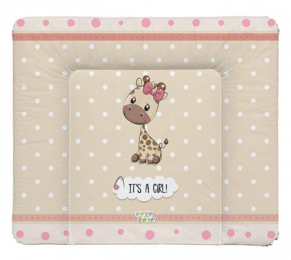 Babastar puha pelenkázó lap 85*75 cm - It's a girl ! zsiráf bézs