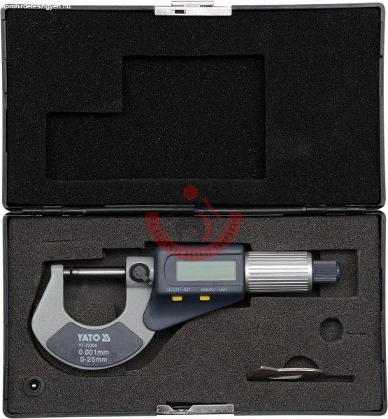 Mikrométer digitális kijelzővel 0-25mm
