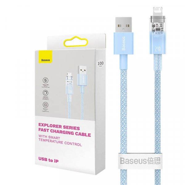 Baseus USB-A és Lightning Explorer sorozatú gyorstöltő kábel 2 m, 2,4 A
(kék)