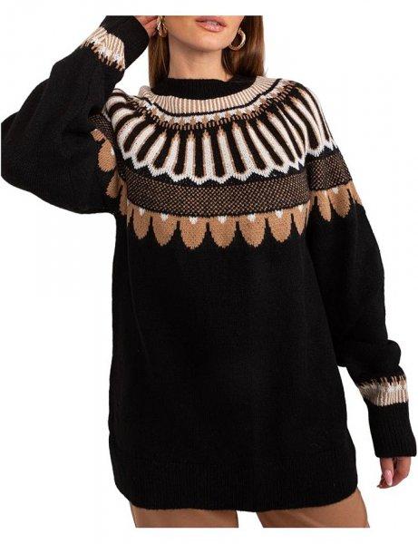 fekete pulóver norvég mintával