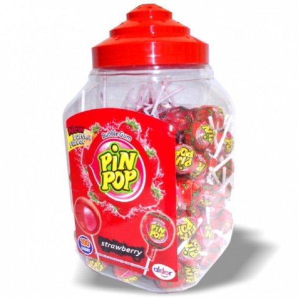Aldor Pin Pop Strawberry Nyalóka+Rágó (az ár 1db-ra vonatkozik)