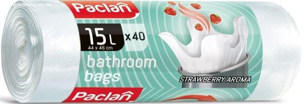 Paclan Fürdőszobai Illatos Szemeteszsák 15L*40 Bathroom Bags,Strawberry Aroma