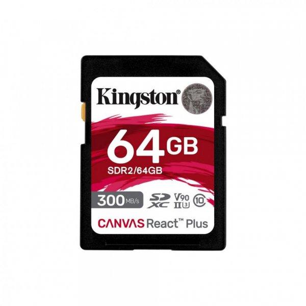 Kingston 64GB SDXC Class10 UHS-II U3 V90 Canvas React Plus