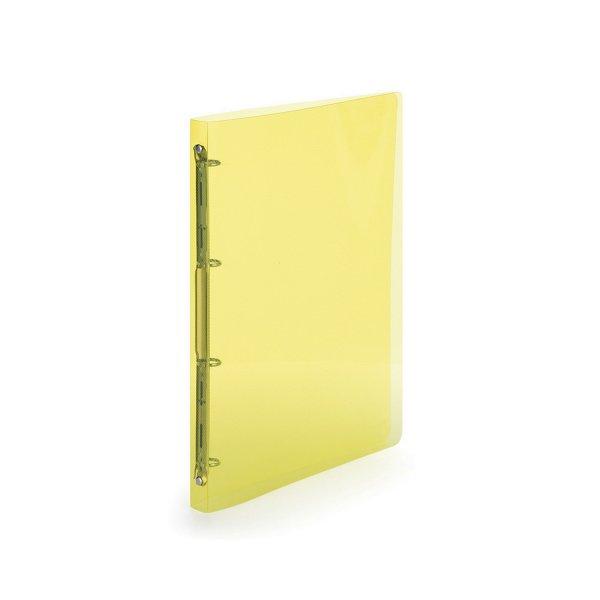 Gyűrűskönyv A4, 4 gyűrűs 2cm gerinc áttetsző PP,  Karton P+P Lines sárga