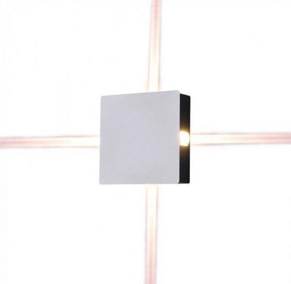 4-Sides-S oldalfali négyzet alakú LED lámpatest, fehér (4W) meleg fehér