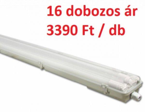 MasterLED 120 cm-es armatúra 2x18 W-os víztiszta fedéllel LED fénycsövekkel
16 dobozos csomagár