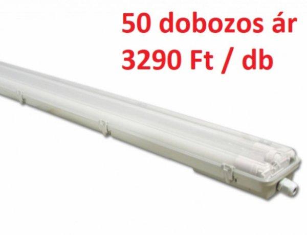 MasterLED 120 cm-es armatúra 2x18 W-os víztiszta fedéllel LED fénycsövekkel
50 dobozos csomagár