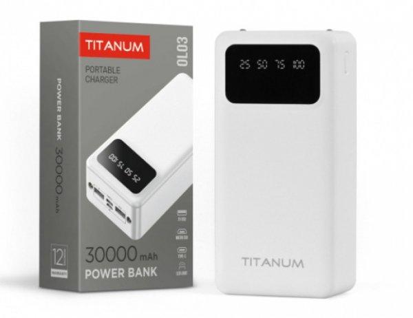 Videx TITANUM power bank  fehér színű  30000mAh  OL03